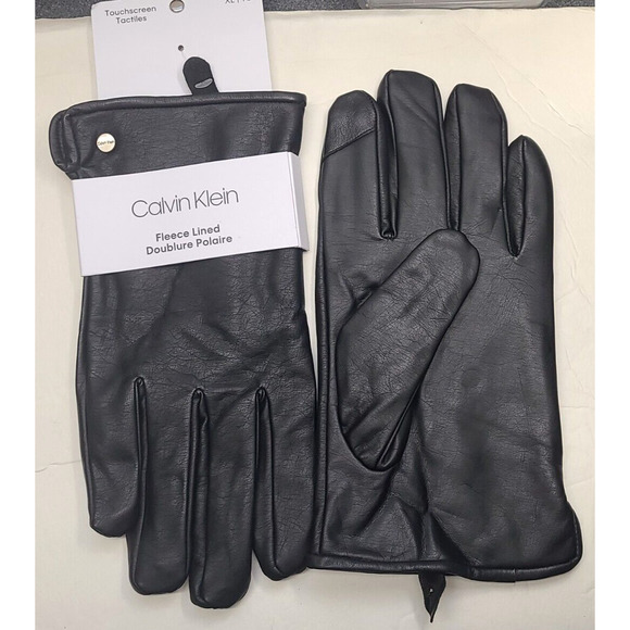 Calvin Klein Accessories Calvin Klein Mens Designer Gloves Black Xl